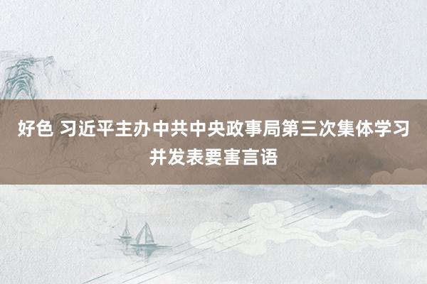 好色 习近平主办中共中央政事局第三次集体学习并发表要害言语